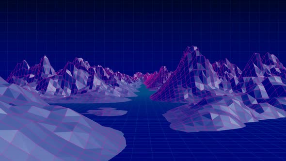 Digitally generated video of mountain 