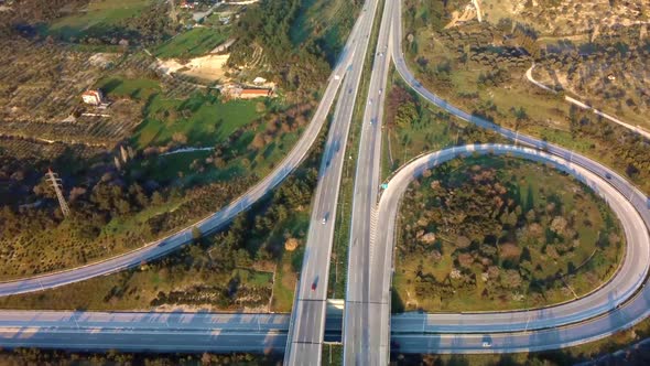 Overhead Aerial View of Highway