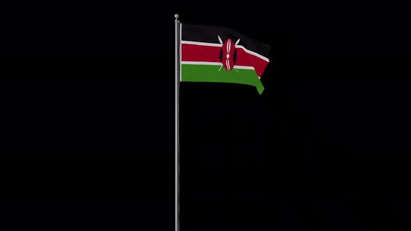Kenya Flag Pole Loops With Alpha