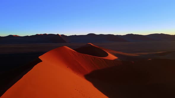 Aerial View of Dazzling Colourful Dune in African Desert