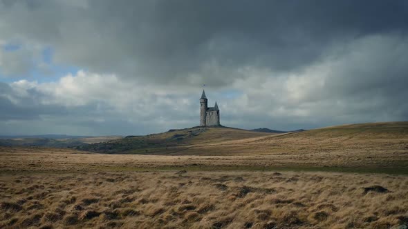 Passing Castle In Rugged Landscape