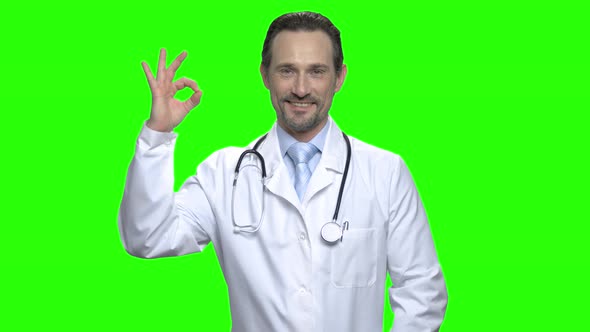 Male Doctor Gesturing Ok Sign