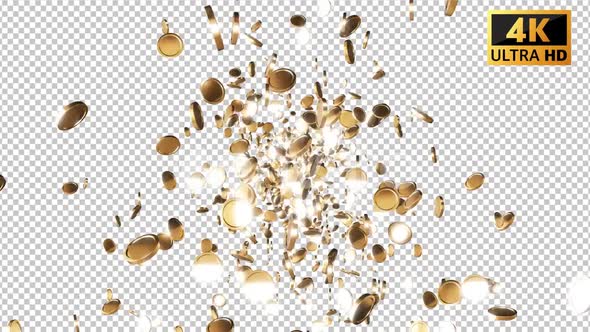 Shiny coins coming to camera - 4k alt