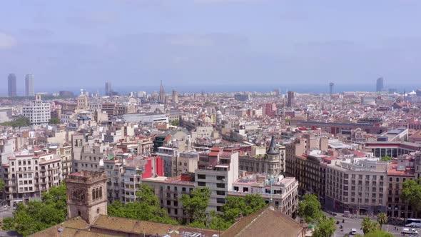 Barcelona City Spain Skyline View in the Summer