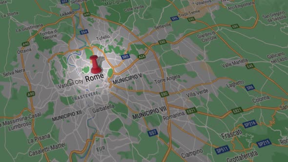 Rome On Map 4K