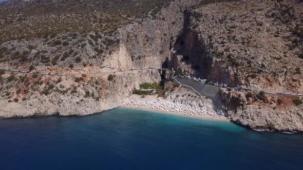 Drone footage of the Kaputas Beach in Kas - Turkey