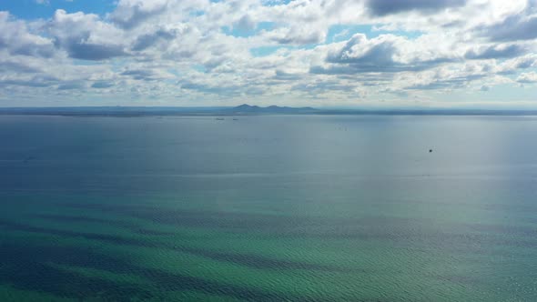 AERIAL You Yangs Mountain Range, Australia Over Corio Bay, Pedestal Down