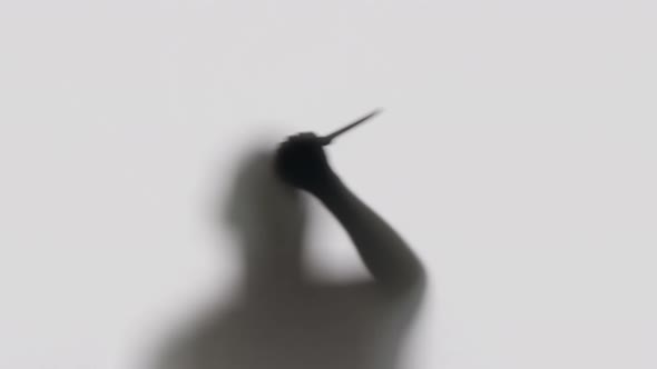 Silhouette of a Knife Wielding Killer