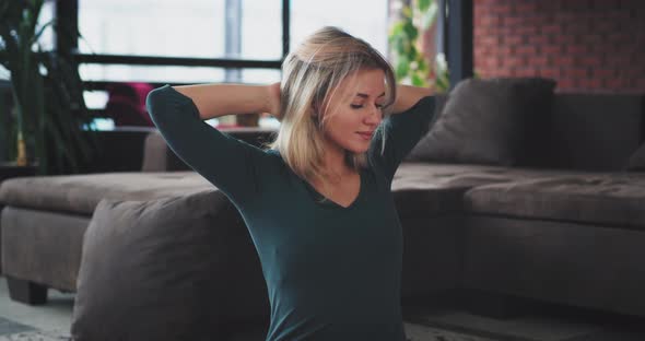 Portrait of Attractive Young Lady Practicing Yoga