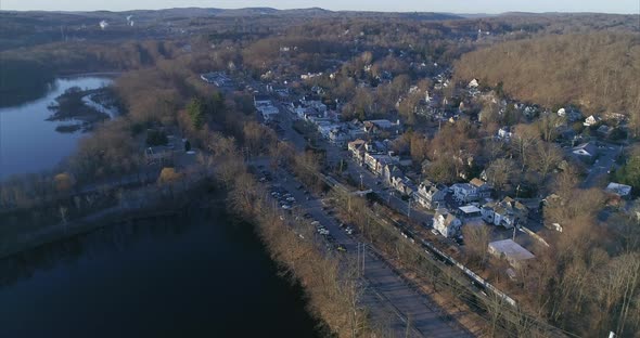 Flying Over Muscoot Reservoir and Towards Katonah