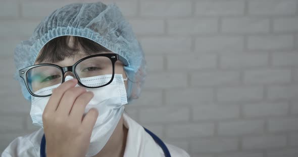 Little Girl Doctor in a Hospital