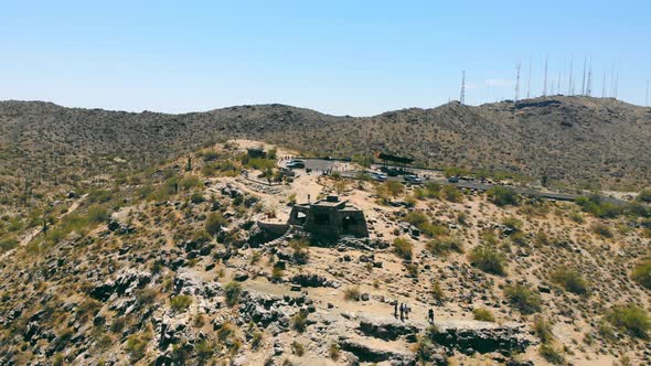 Zooming Out of Visitor's Stop Dobbins Lookout on South Mountain Phoenix Arizona