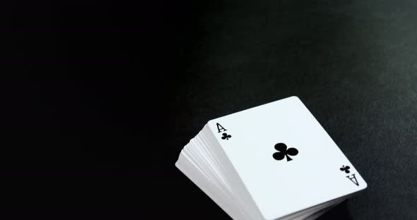 Playing cards on poker table 4k