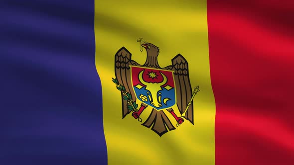 Moldova Windy Flag Background 4K
