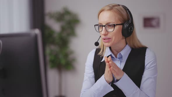 Woman Video Meeting at Home