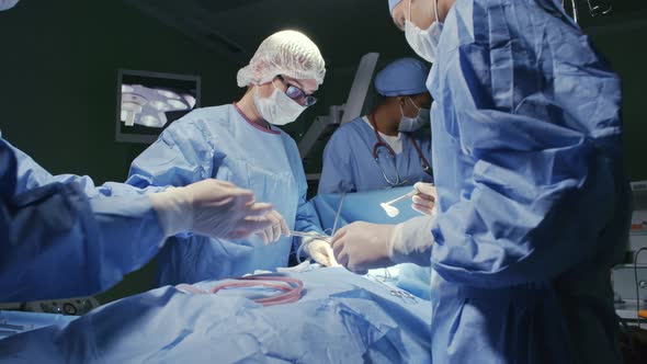 Team of Professionals Performing Surgery