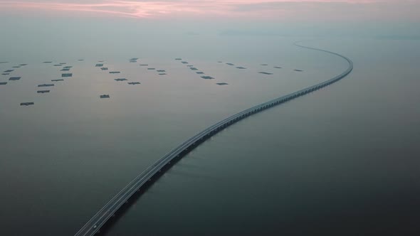 Aerial view Penang Second Bridge