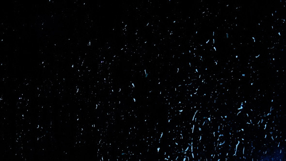 Raindrops On Glass At Night