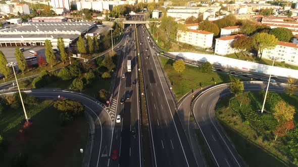 Following Cars on Road Drone 4K