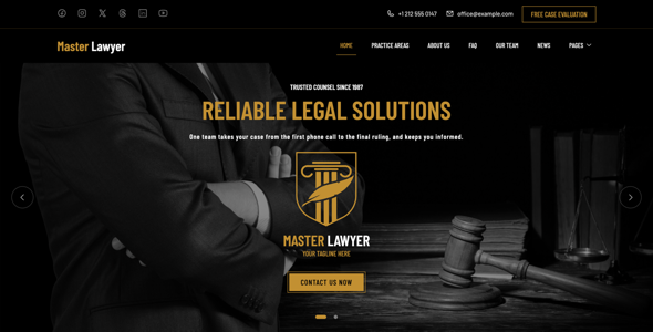 Master Lawyer - Law Firm & Attorney HTML Template