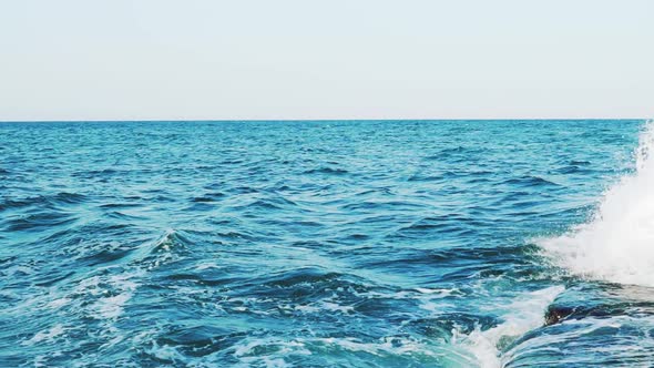 Rough Sea on the Background of Clear Sky