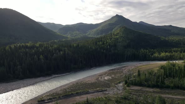 Scenic and cinematic short 4K footage of Toad river flowing through the idyllic landscape of Norther