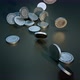 Euro Coins Falling And Bouncing On A Carbon Floor - VideoHive Item for Sale