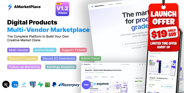 AMarketPlace – Multi-Vendor Digital Marketplace SaaS | Codecanyon clone