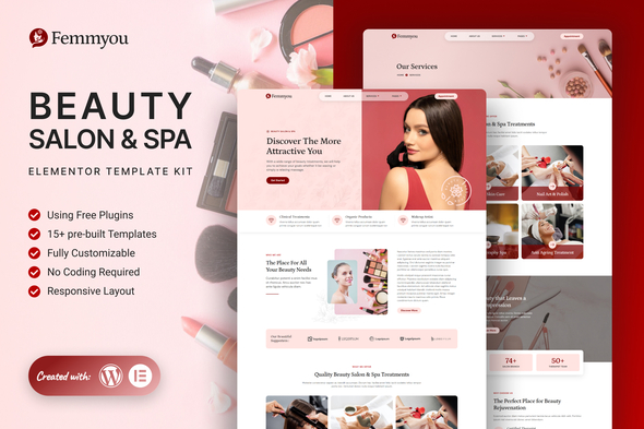 Femmyou - Beauty Salon & Spa Elementor Template Kit