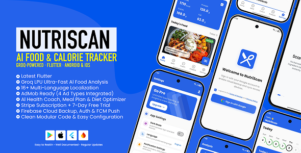 NutriScan | AI Food Nutrition Analysis Flutter App for Android and iOS