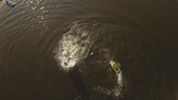 Fly Board Rider on the River