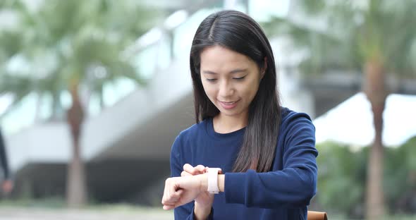 Woman use of smart watch