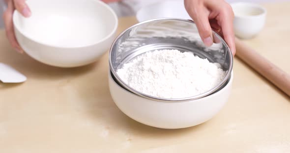 Mixing cookies dough at home 