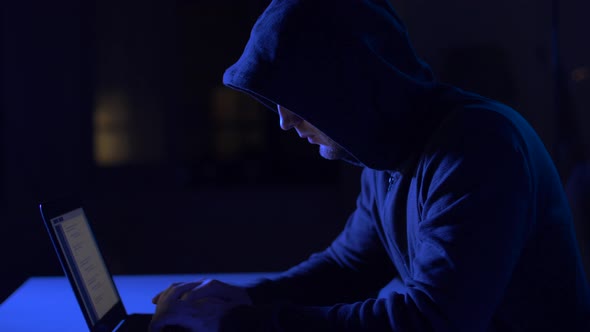 Hacker Using Laptop Computer for Cyber Attack 5