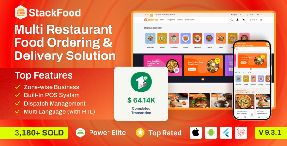StackFood Multi Restaurant - Food Delivery App with Laravel Admin and Restaurant Panel