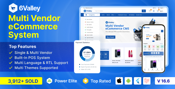 6Valley Multi-Vendor eCommerce CMS - Complete eCommerce Mobile App, Website, Seller and Admin Panel