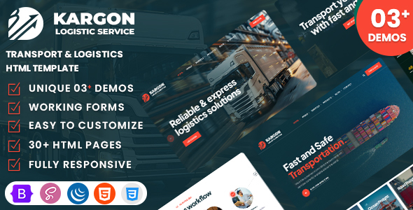 Kargon - Transport and Logistics HTML Template