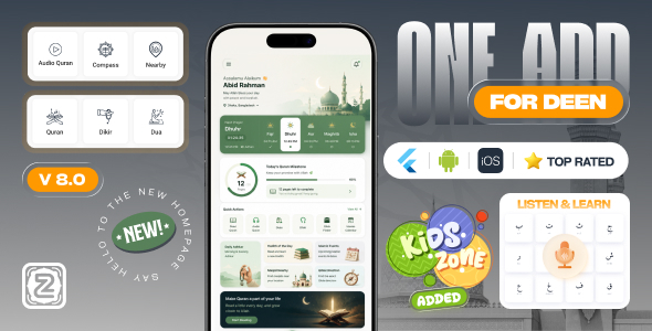Zabi Islamic Flutter & Android iOS App