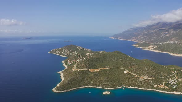 Aerial View on Peninsula of Kas Town in Fethiye District Turkey