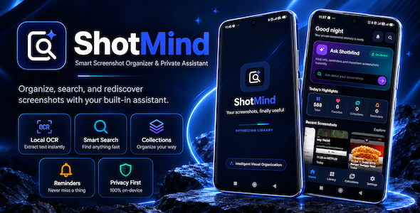 ShotMind | Smart Screenshot Organizer and Private Assistant Android App