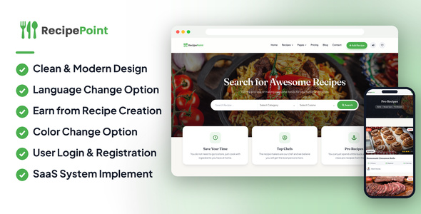 RecipePoint - SaaS Multi Vendor Recipe Platform