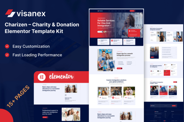 Visanex – Immigration and Visa Consulting Elementor Template Kit