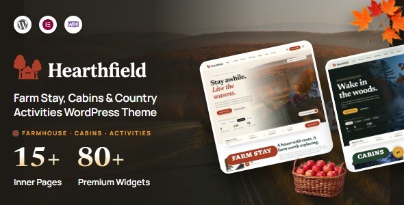 Hearthfield – Farm Stay, Cabins & Country Activities WordPress Theme