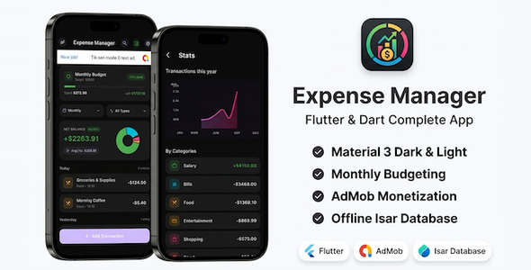 YoFinance | Expenses Manager and Budget Tracker Flutter App