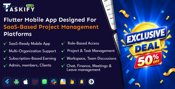 Taskify SaaS - Project Management & Task Manager Flutter App