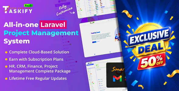 Taskify SaaS - Project Management System in Laravel