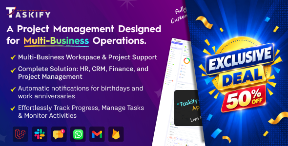 Taskify - Project Management - Task Management & Productivity Tool