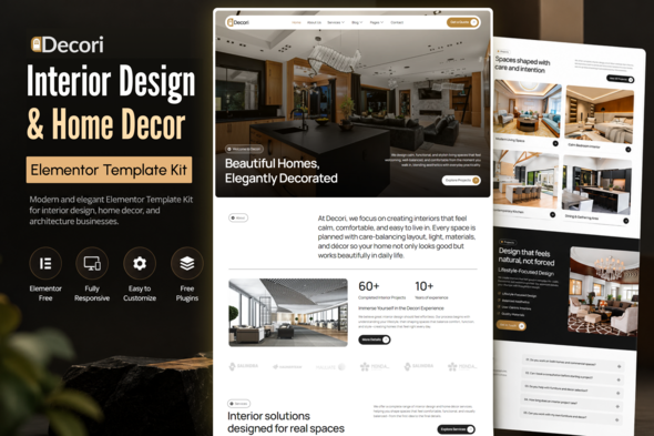 Decori – Home and Interior Design Elementor Template Kit