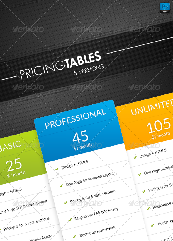 Pricing Tables