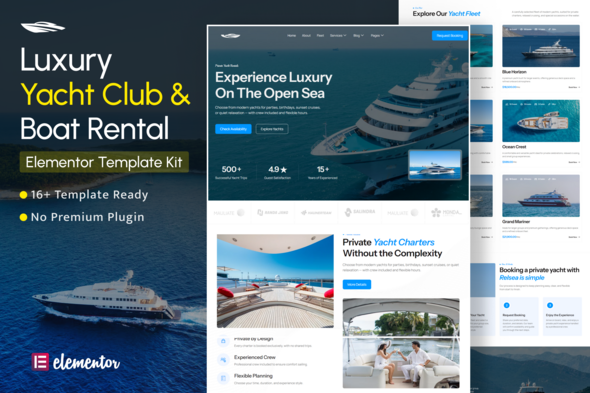 Relsea – Yacht Charter & Boat Rental Elementor Template Kit